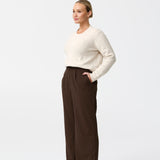 Straight Leg Pant - Dark Chocolate Pinstripe