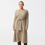 Textured Tie Knit Dress - Dark Taupe