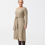 Textured Tie Knit Dress - Dark Taupe