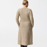 Textured Tie Knit Dress - Dark Taupe