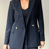Tailored Double Breasted Blazer - Navy