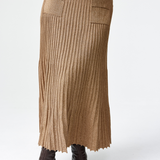 Pocket Knit Midi Skirt - Biscuit Marl