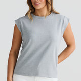 Cap Sleeve Jersey Tank - Grey Marl