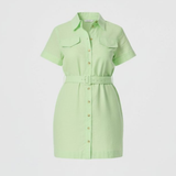 Pocket Shirt Mini Dress - Matcha