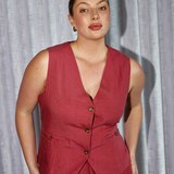 Tapered Vest - Cranberry