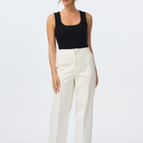 Tailored Pintuck Jeans - White