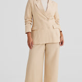 Core Linen Tailored Blazer - Macadamia