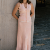 Rib Knit Skirt - Peach Marl