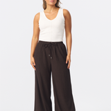 Textured Drawstring Pants - Dark Chocolate