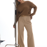 Pleat Front Pants - Camel