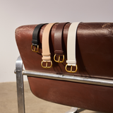 Wide Vegan Leather Belt - Ecru