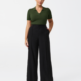 Tailored Pintuck Pants - Black