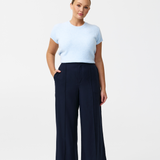 Tailored Pintuck Pants - Navy