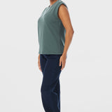 Cap Sleeve Jersey Tank - Teal Green