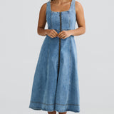 Denim Midi Dress - Blue Denim