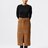 Vegan Suede Straight Skirt - Camel
