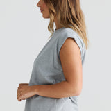 Cap Sleeve Jersey Tank - Grey Marl