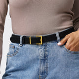 Vegan Suede Belt - Black