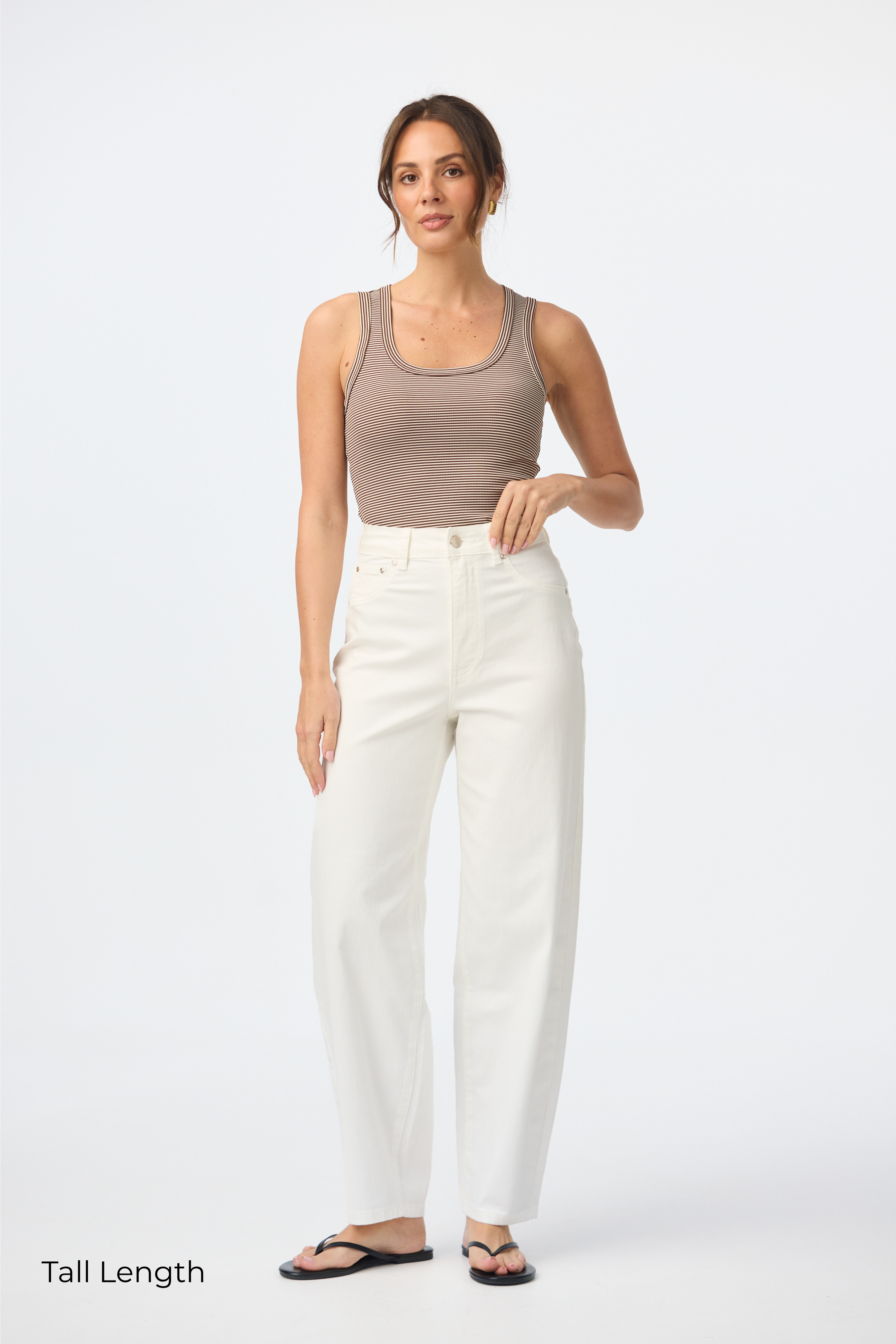 Signature Barrel Leg Jeans - White