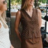 Adjustable Waist Vest - Walnut/White Spot (Pre Order)