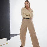 Ribbed Knit Top - Sand Marl