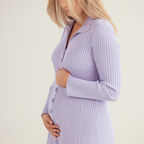 Buttoned Knit Dress - Lavender