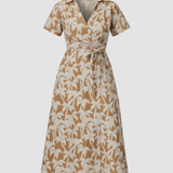 Wrap Shirt Dress - Copper Palms