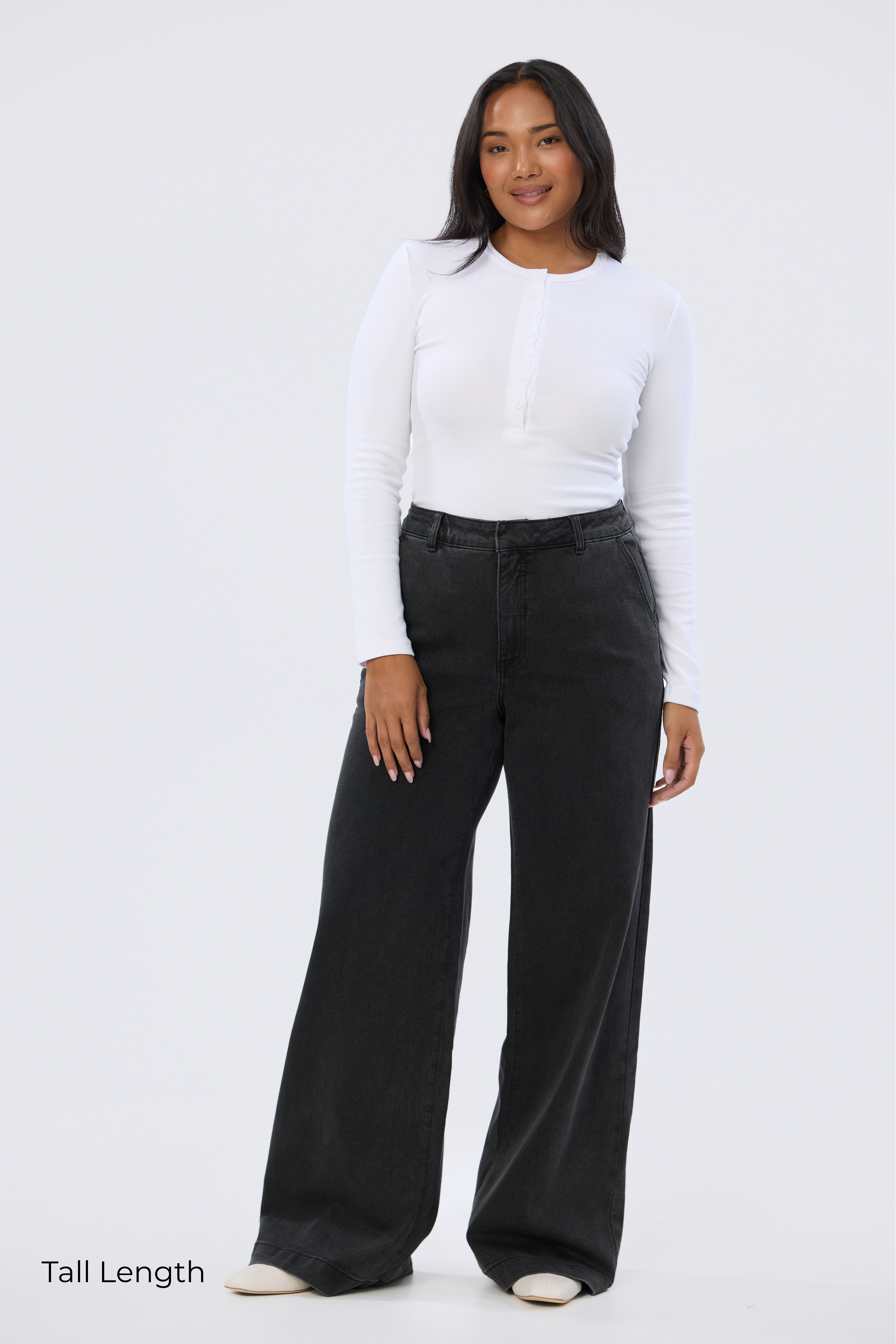 Signature Wide Leg Jeans - Black Wash (Pre-Order)