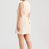 V Neck Mini Dress - Ecru