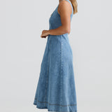 Denim Midi Dress - Blue Denim