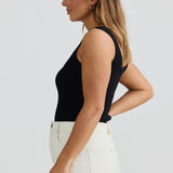 Core Square Neck Tank - Black