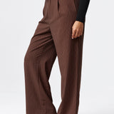 Straight Leg Pant - Dark Chocolate Pinstripe
