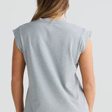 Cap Sleeve Jersey Tank - Grey Marl