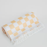 Serafina Oversized Beach Towel - Tangerine Check