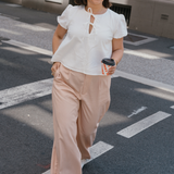 Adjustable Waist Pants - Dusty Peach
