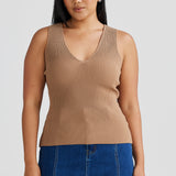 Core V-Neck Cami - Mocha