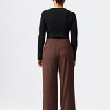 Straight Leg Pant - Dark Chocolate Pinstripe