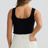Core Square Neck Tank - Black