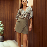 Wrap Mini Skirt - Khaki