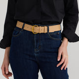 Core Wide Vegan Leather Belt - Tan