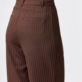 Straight Leg Pant - Dark Chocolate Pinstripe