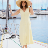 Sleeveless Buttoned Dress - Panna Cotta