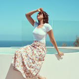 Scoop Neck Short Sleeve Top - White