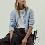 Textured Knit Cardigan - Sky Blue Marl