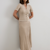 Rib Knit Skirt - Almond Marl