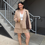 Adjustable Sleeve Blazer - Biscotti