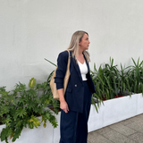 Tailored Double Breasted Blazer - Navy