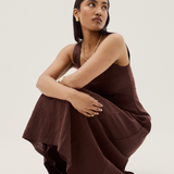 Panelled Midi Dress - Dark Espresso