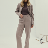 Mock Neck Long Sleeve Knit Top - Fudge