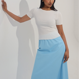 Slip Midi Skirt - Aquamarine